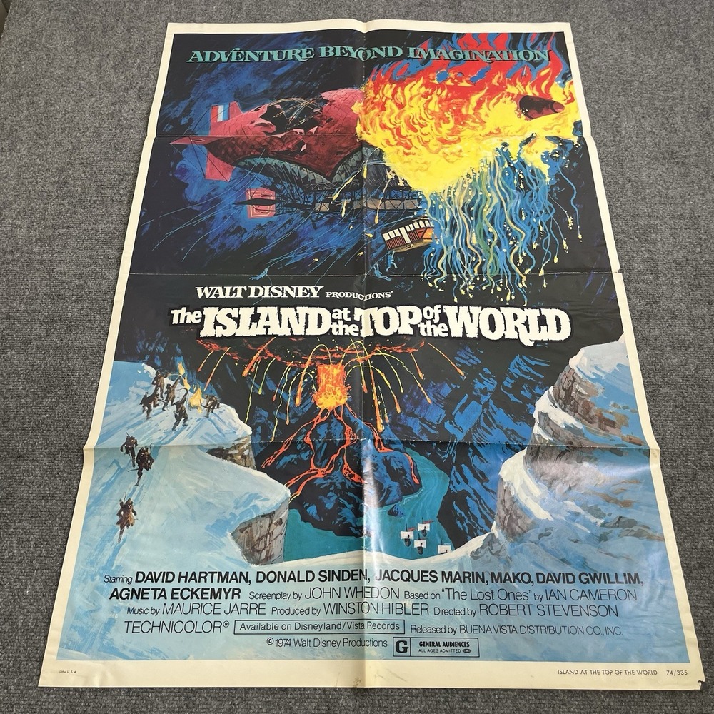 The Island at the Top of the World (1974) Original Movie Poster 27x41 Folded VTG